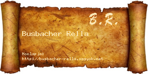 Busbacher Rella névjegykártya